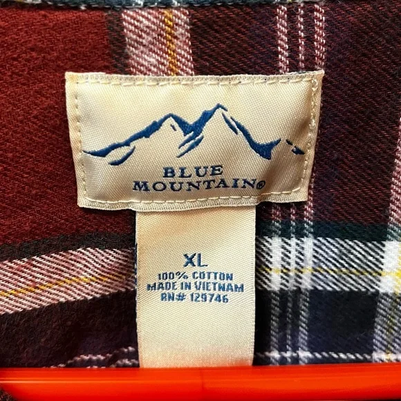 Men’s Blue Mountain Flannel Button Down XL - Picture 2 of 3